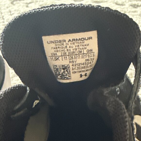 Under Armour Kids' Assert 9 Alternate Closure Sneaker Black Size 11.5 - Picture 5 of 10